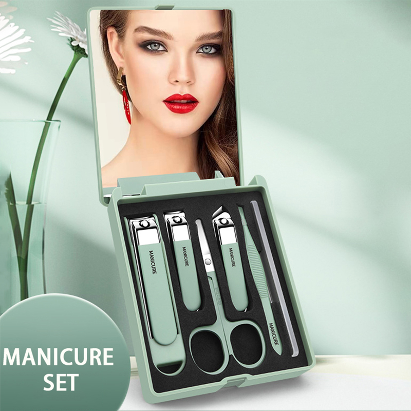6pcs Nail Care Kit - Compact T - Men'S Grooming Mirror のレビューと価格