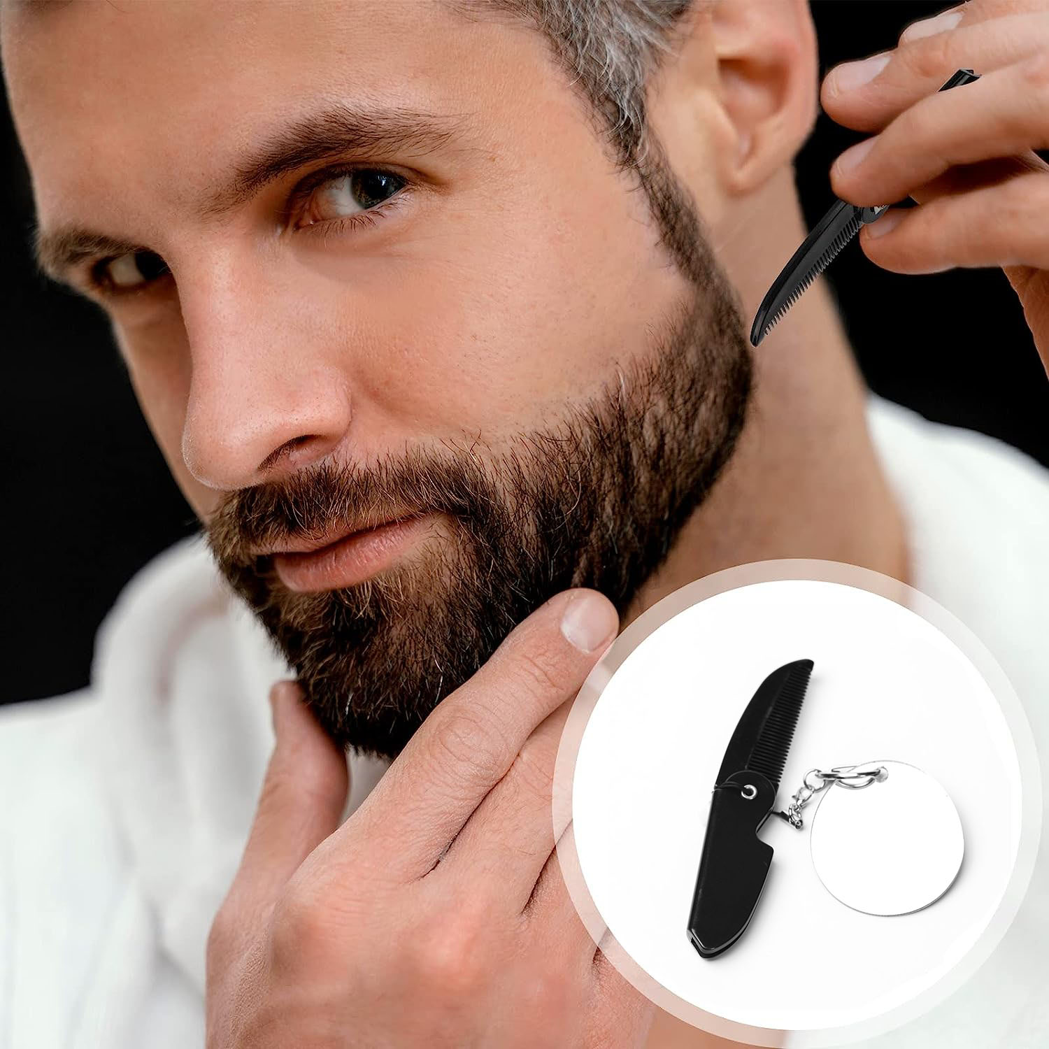 Portable Folding Beard Comb fo - Men'S Grooming Mirror のレビューと価格
