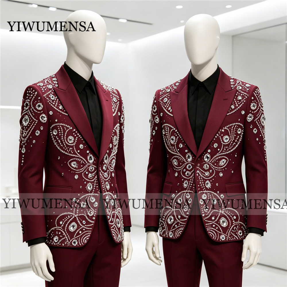 Exclusive Beaded Crystals Suit - Men Grooming Outfit のレビューと価格