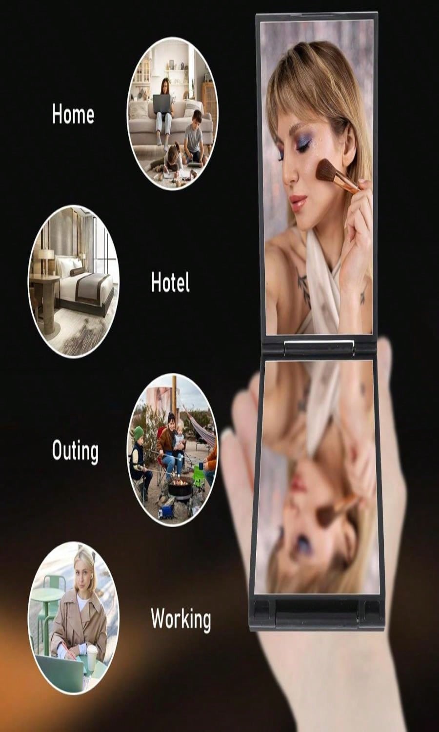 360° Foldable DIY 4-Way Mirror - Men'S Grooming Mirror のレビューと価格