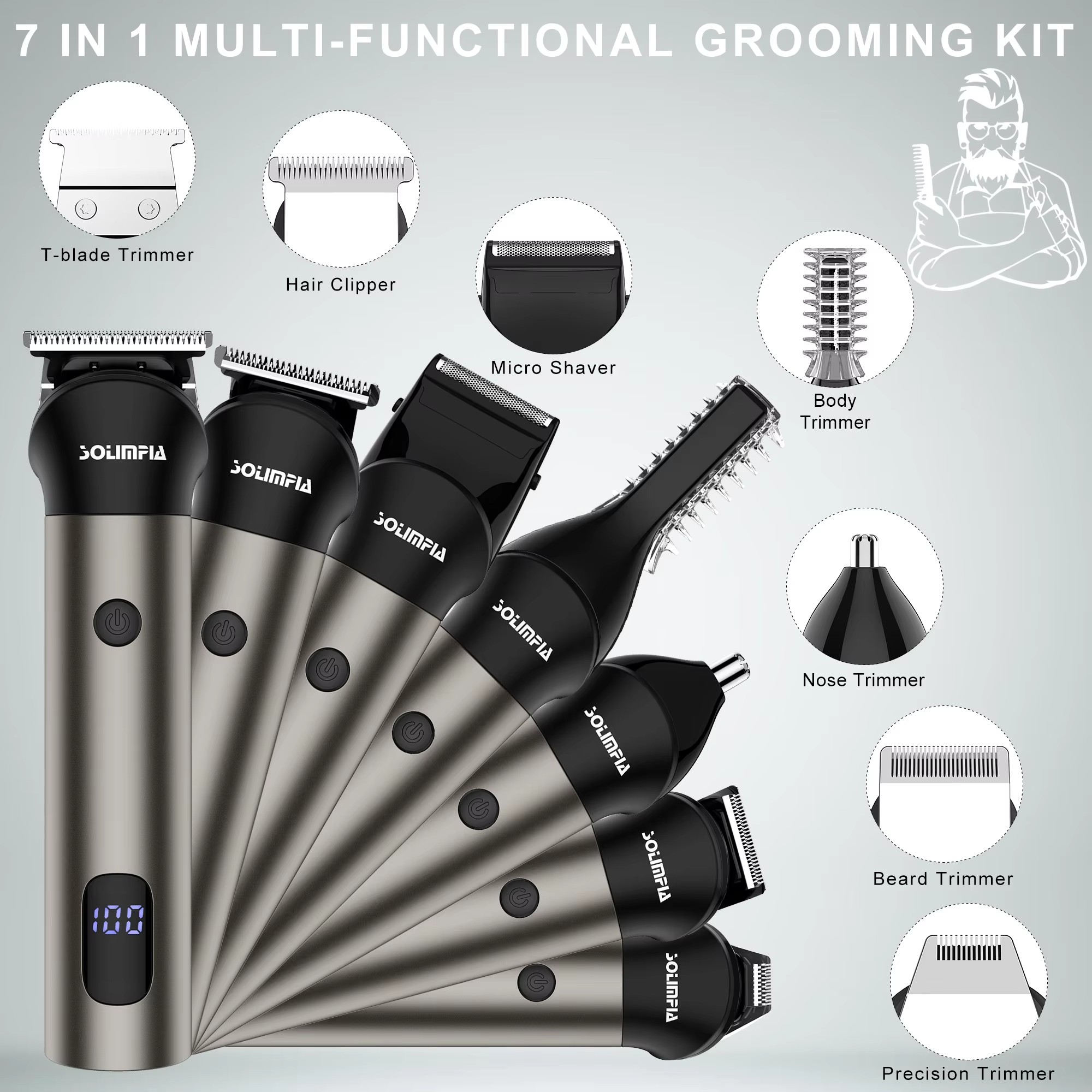 SOLIMPIA 7-in-1 Electric Hair  - Men'S Grooming Guide のレビューと価格