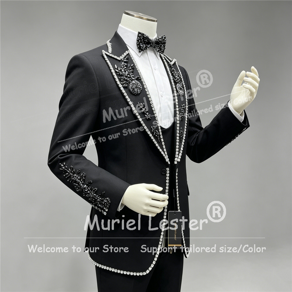 Luxury Rhinestone Beads Suits  - Men Grooming Outfit のレビューと価格