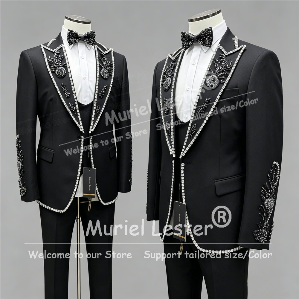Luxury Rhinestone Beads Suits  - Men Grooming Outfit のレビューと価格
