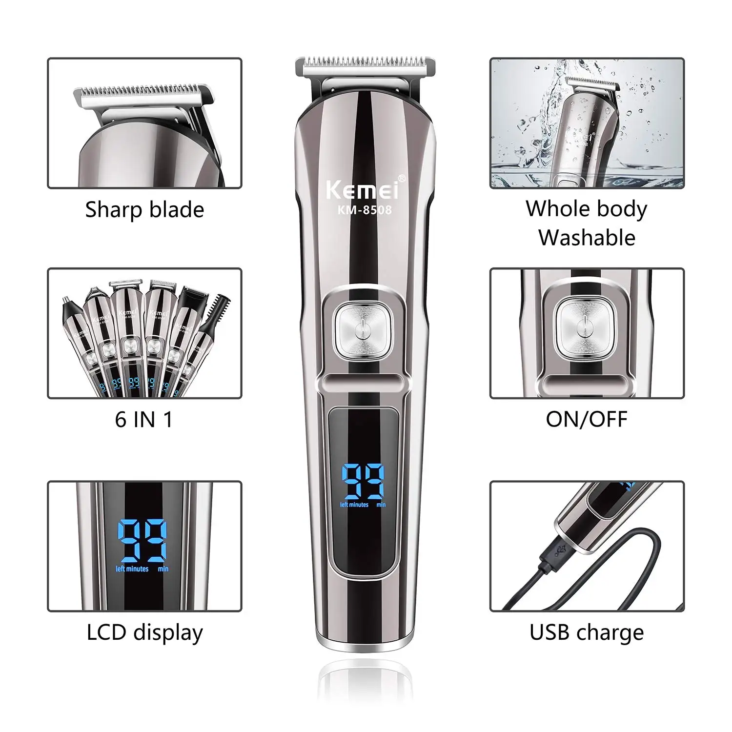 Kemei Professional Multifuncti - Men'S Grooming Razor Kit のレビューと価格