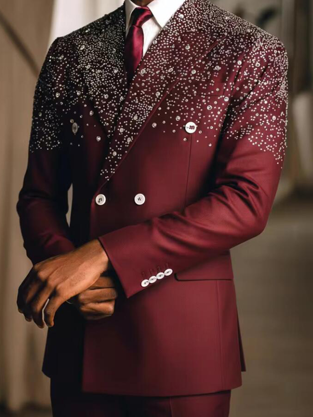 Exclusive Beading Crystals Sui - Men Grooming Outfit のレビューと価格